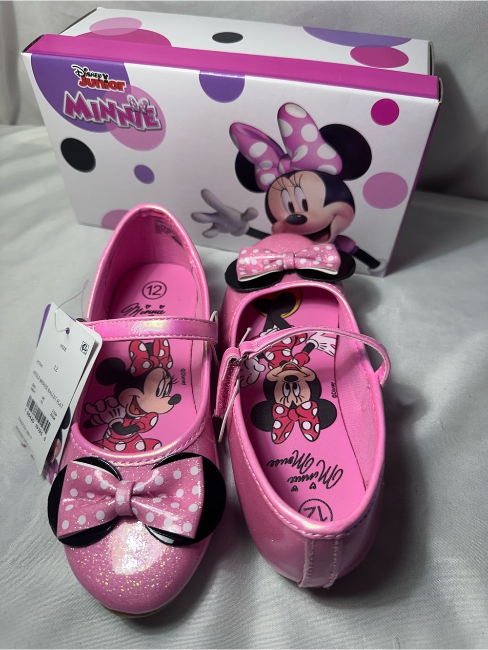 Disney Minnie Mouse Pink Glitter Girls' Mary Jane Shoes